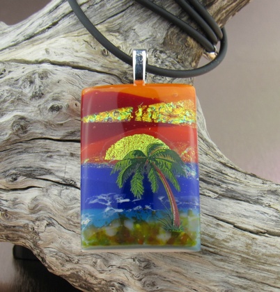 Sunset Palm Pendant: click to enlarge