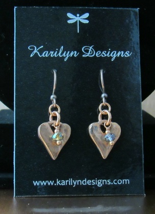 Copper Heart Earrings: click to enlarge