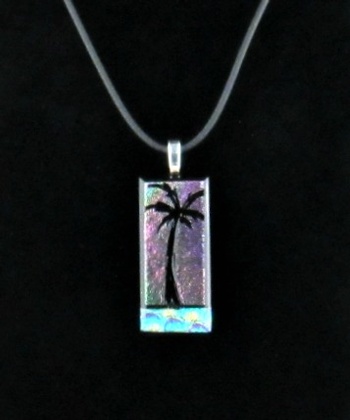 Dichroic Tree Pendant - Palm Tree: click to enlarge