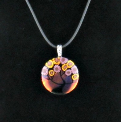 Dichroic Tree Pendant - Sunset: click to enlarge