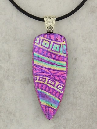 Pink Rainbow Etched Pendant: click to enlarge