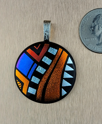 Etched Circle Pendant - Stripe: click to enlarge