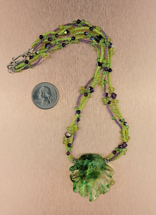 Lampwork Necklace - Leaf: click to enlarge