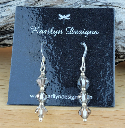 Crystal Earrings - silver smoky: click to enlarge