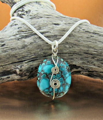 Turquoise Nugget Pendant: click to enlarge