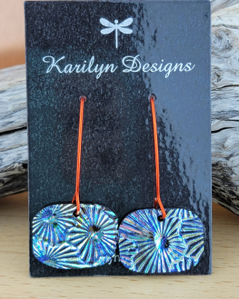 Funky Dichroic Earrings - Blue: click to enlarge
