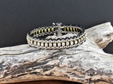 Leather & Crystal Bracelet - clear/silver