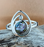 Dichroic CZ Bangle - Silver