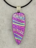 Pink Rainbow Etched Pendant