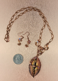 Copper Leaf Necklace Set