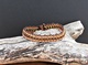 Leather & Crystal Bracelet - topaz/copper